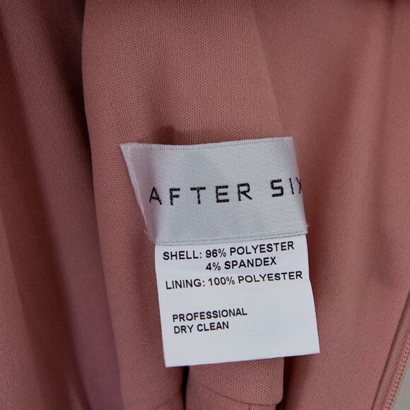 AFTER SIX Faux Wrap Midi Dress with Draped Tulip Skirt Desert Rose - Picture 6 of 7